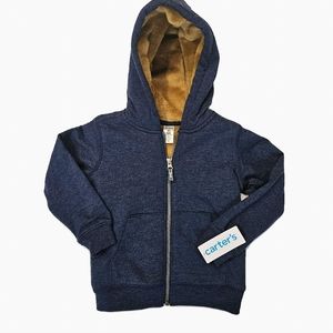 Boys 4T Carter's Hoodie Zip up Jacket. Lined and super soft!